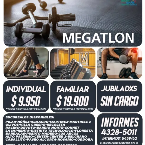 Megatlon. Convenio para afiliadas y afiliados