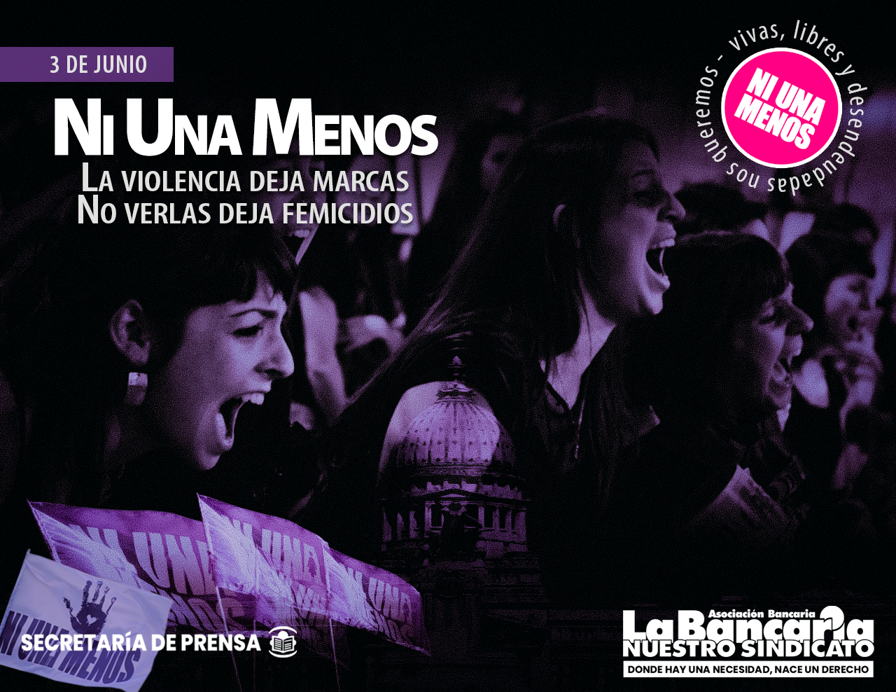 3 DE JUNIO. Ni una menos – La Bancaria