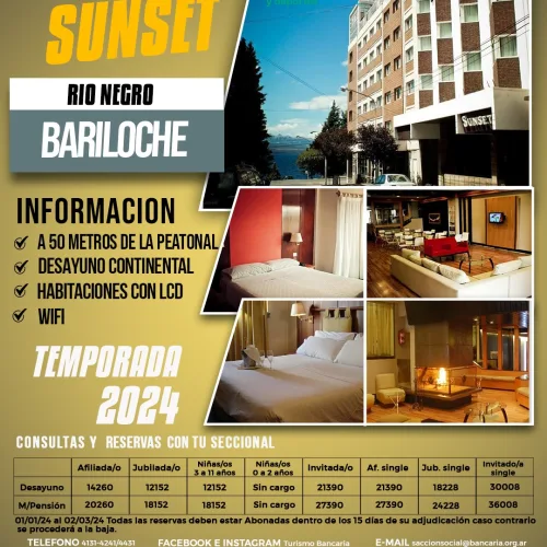 Hotel Sunset. Bariloche-Río Negro