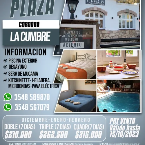 Hotel Plaza. La Cumbre-Córdoba