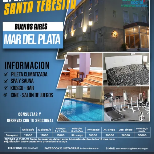 Gran Hotel Santa Teresita. Mar del Plata-Buenos Aires