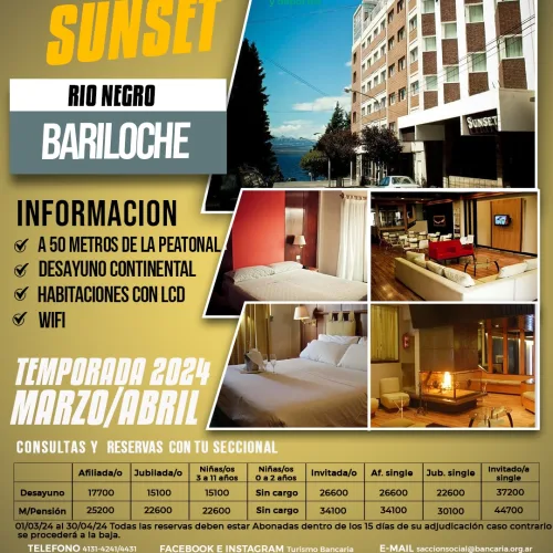 Hotel Sunset. Bariloche-Río Negro