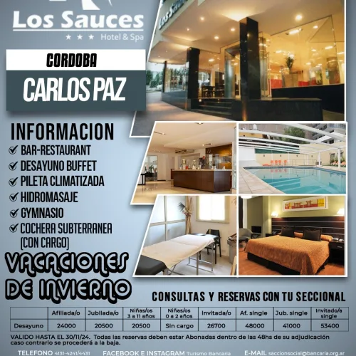 Los Sauces Hotel&Spa. Carlos Paz-Córdoba