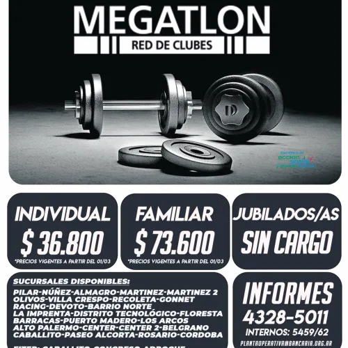 Megatlon. Convenio para afiliadas y afiliados