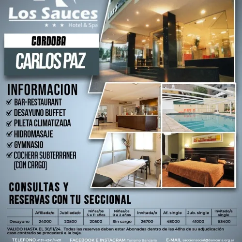 Los Sauces hotel & spa. Carlos Paz-Córdoba