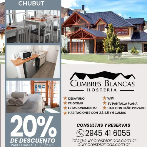 Cumbres Blancas hostería. Esquel-Chubut