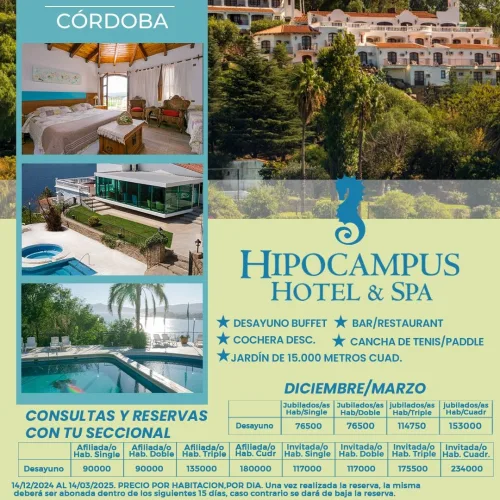 Hipocampus hotel & spa. Villa Carlos Paz-Córdoba