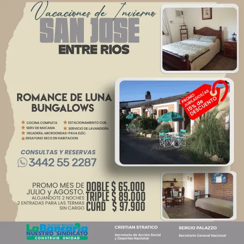 Romance de Luna Bungalows. San José-Entre Ríos
