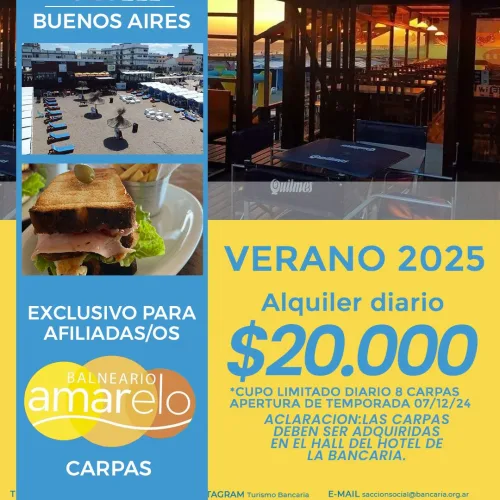 Balneario Amarelo carpas. Villa Gesell-Buenos Aires