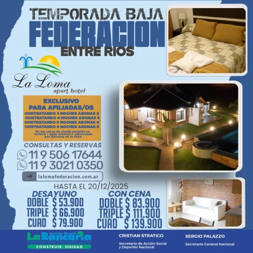 La Loma apart hotel. Federación-Entre Ríos