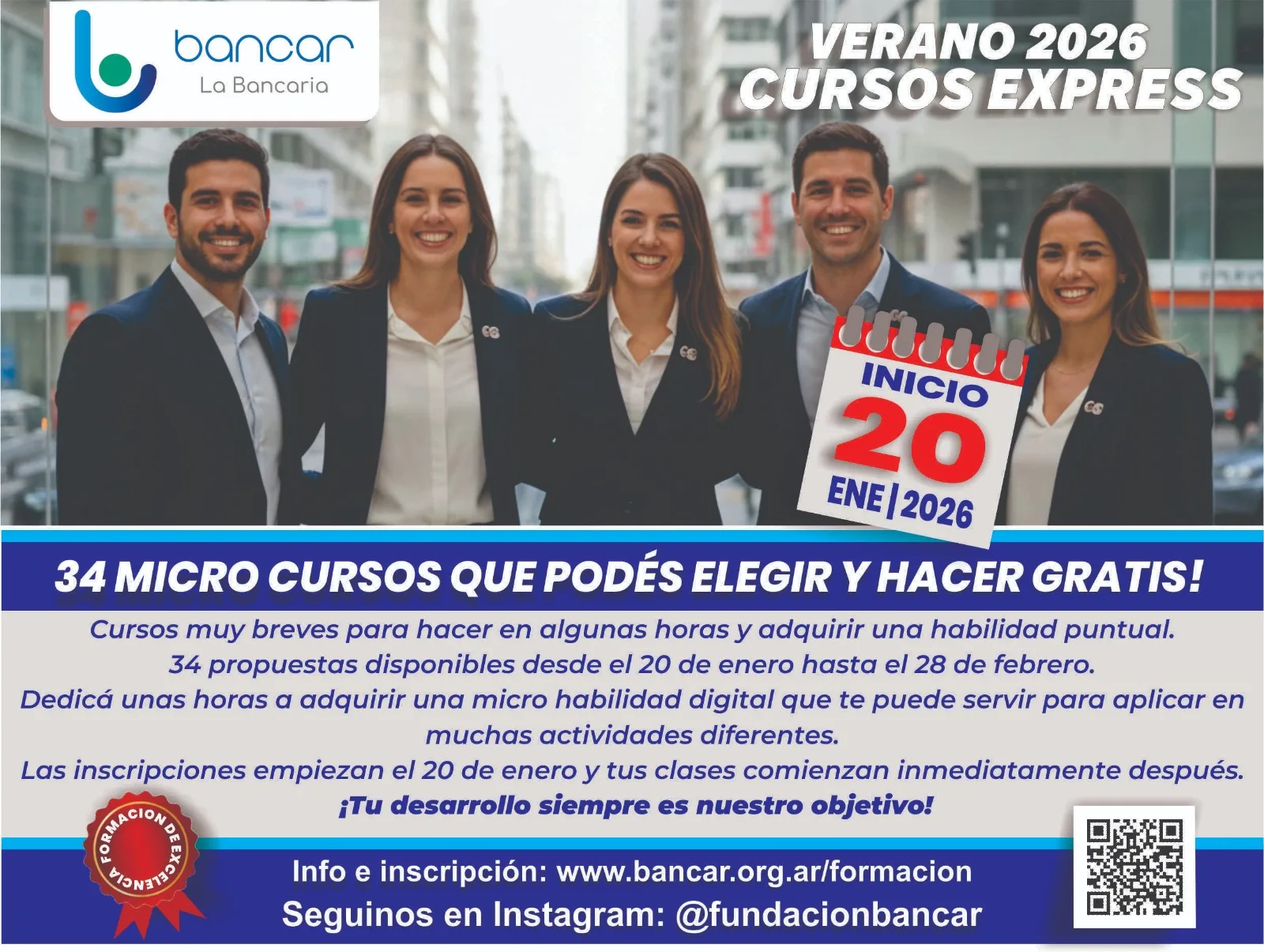 BANCAR. Verano 2026 | Cursos express
