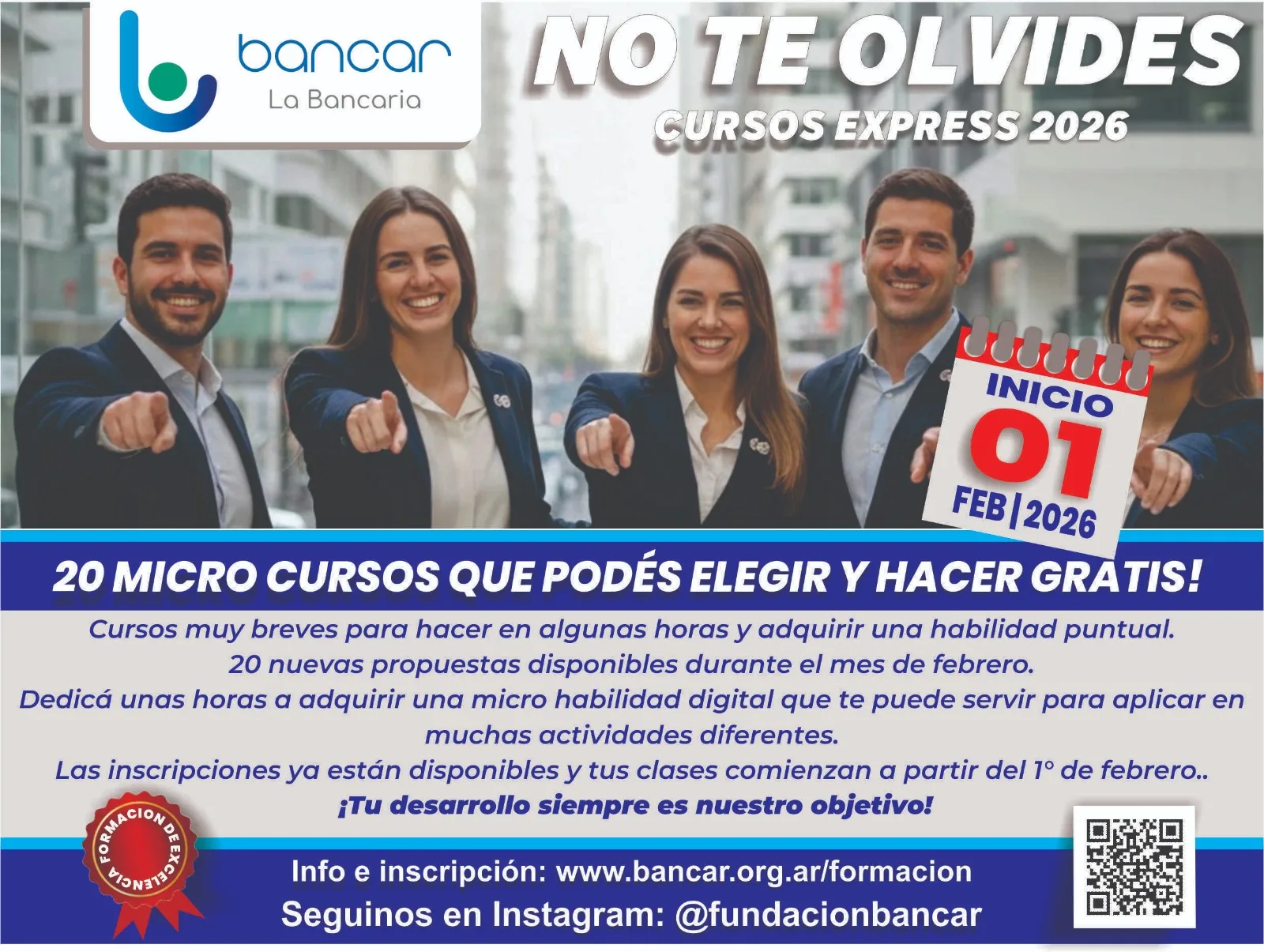 BANCAR. Verano 2026 | Cursos febrero