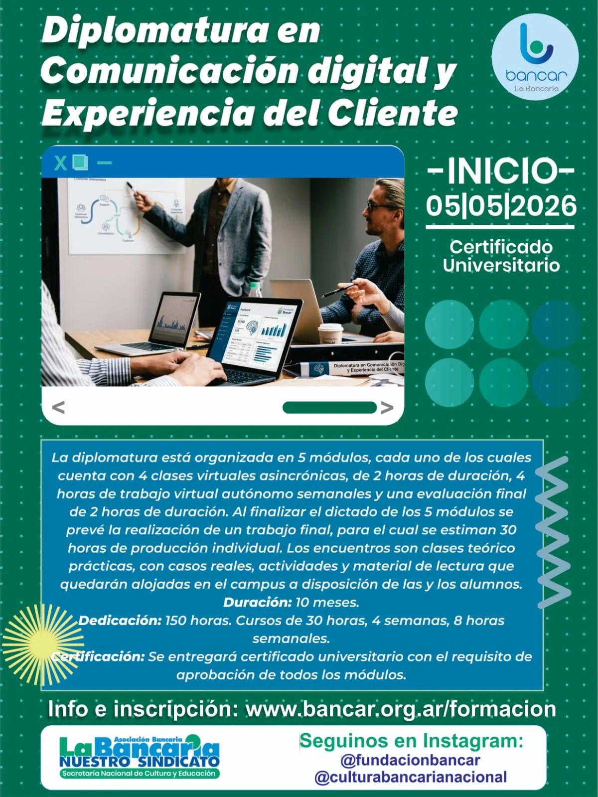 Cursos BANCAR. Diplomatura en comunicación digital y experiencia del cliente